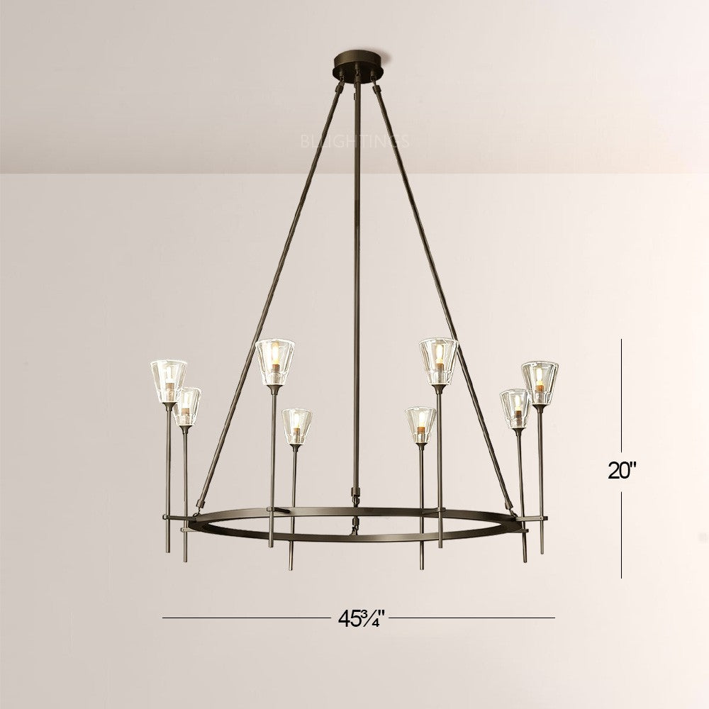 Torsio Verre Round Chandelier 46"