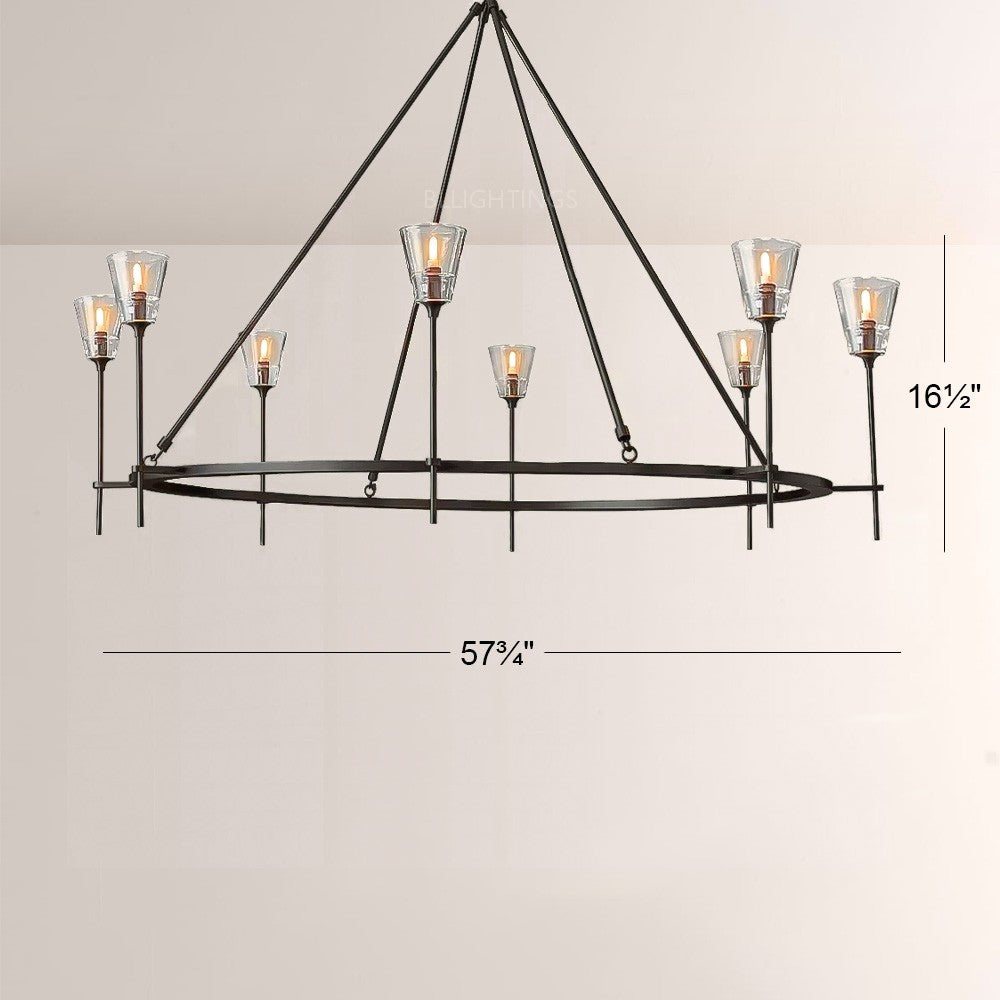 Torsio Verre Round Chandelier 58"