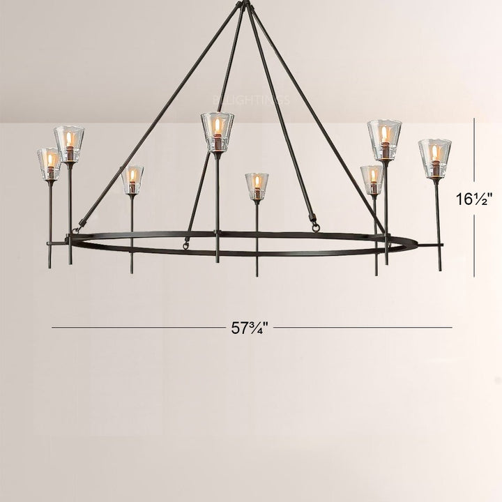 Torsio Verre Round Chandelier 58"