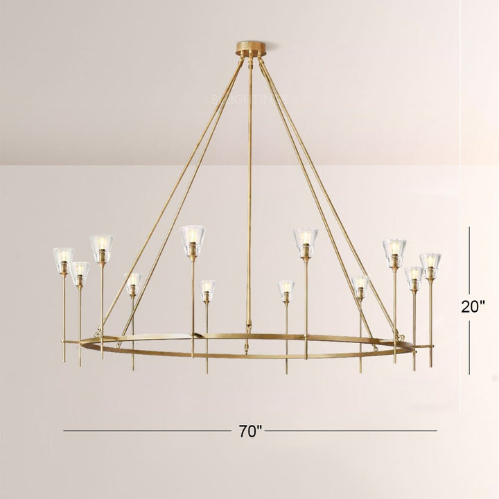 Torsio Verre Round Chandelier 70"