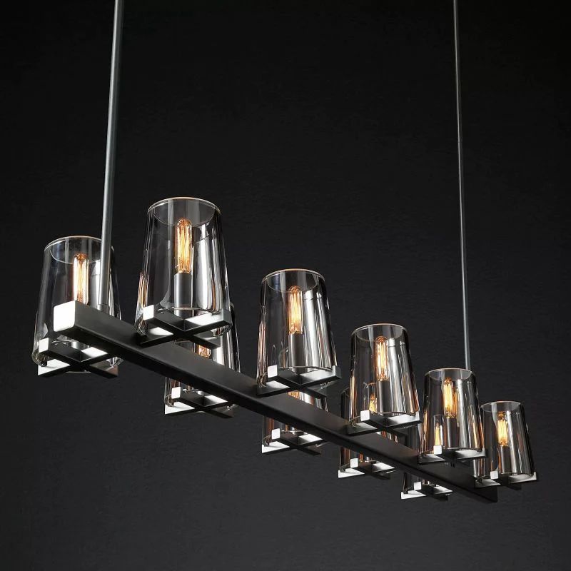 Pauille Glass Linear Chandelier 49"