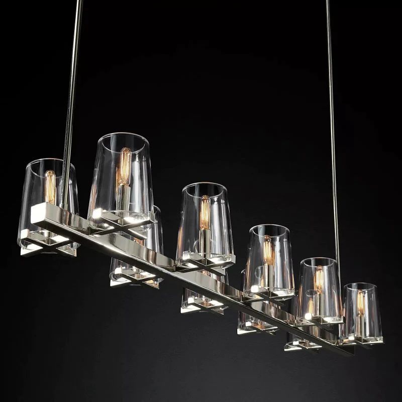 Pauille Glass Linear Chandelier 49"