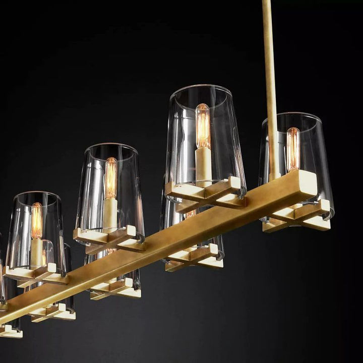Pauille Glass Linear Chandelier 49"