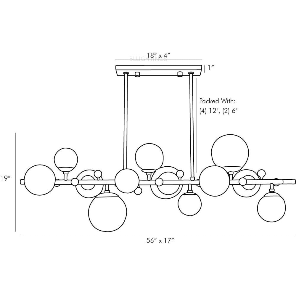 Trosa Linear Chandelier 56"