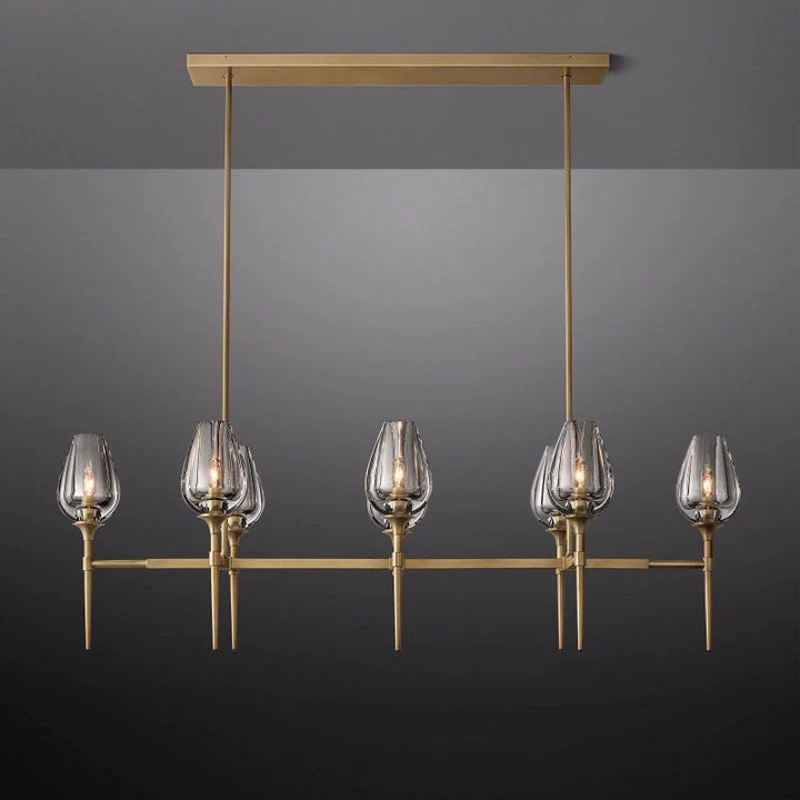 Tulip Linear Dining Room Chandelier 52"