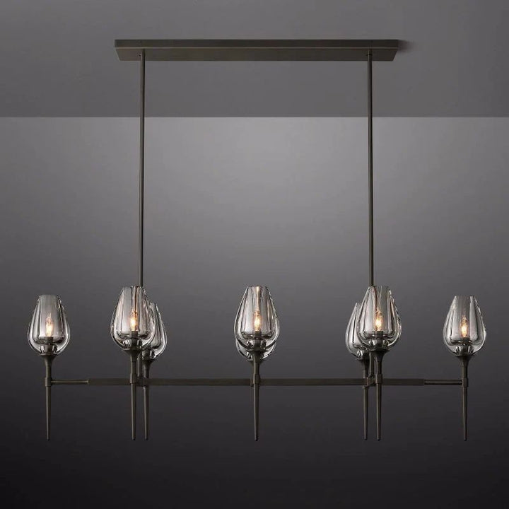 Tulip Linear Dining Room Chandelier 52"