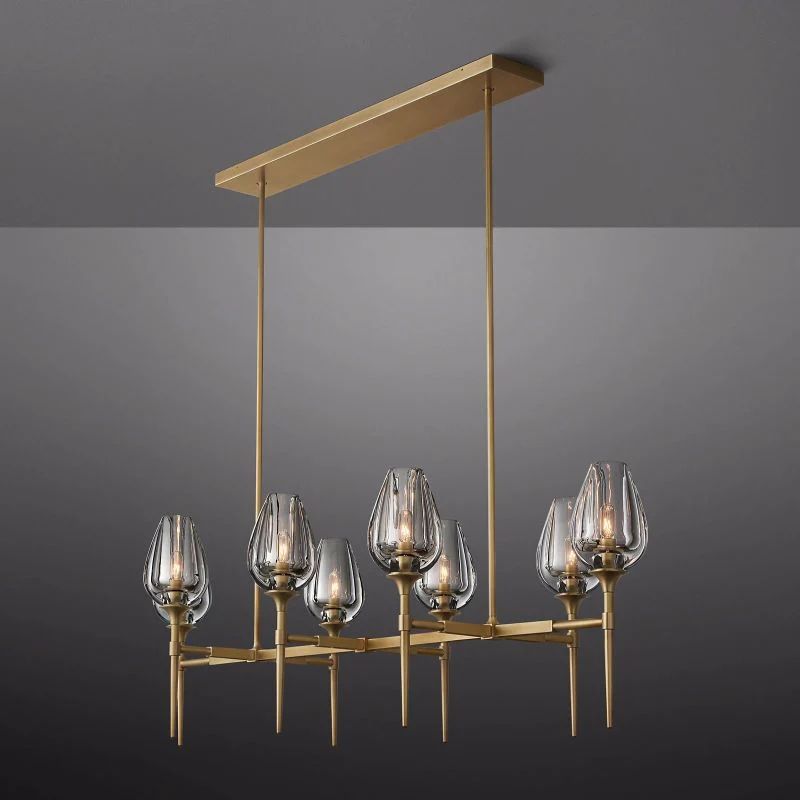 Tulip Linear Dining Room Chandelier 52"