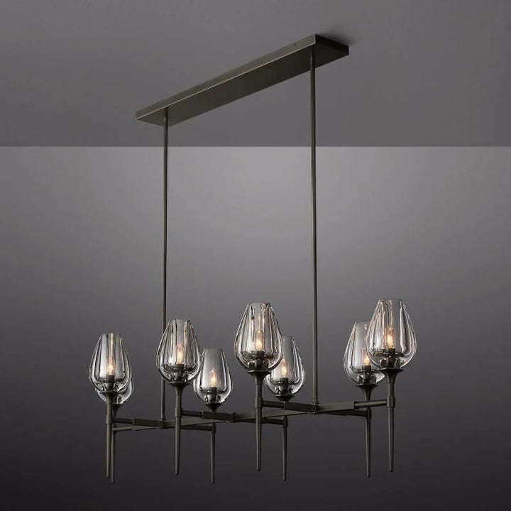 Tulip Linear Dining Room Chandelier 52"