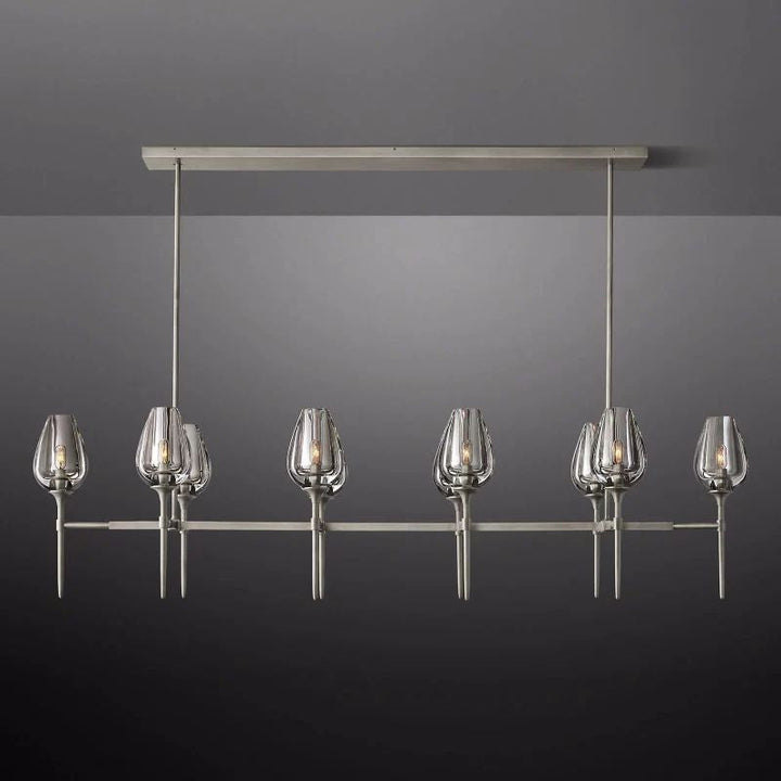 Tulip Linear Dining Room Chandelier 65"