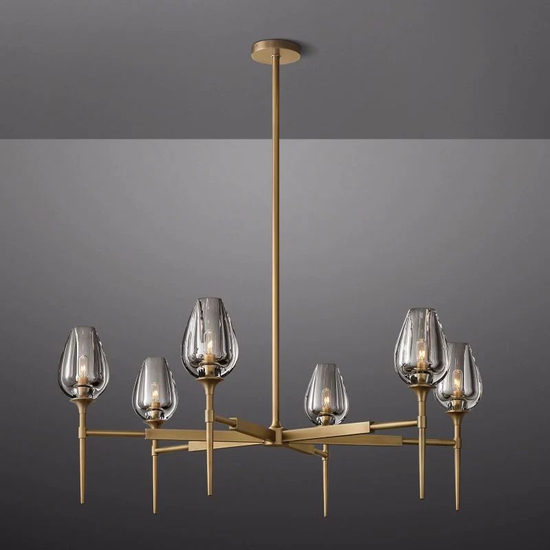 Tulip Round Living Room Chandelier 42"