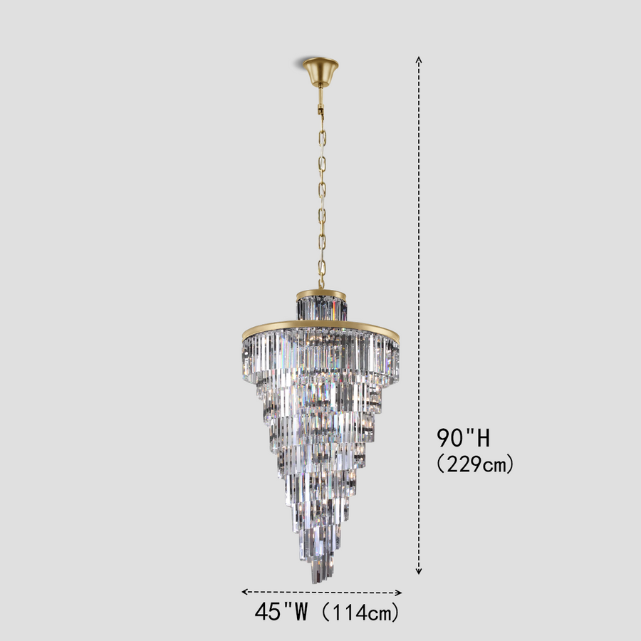 1920s Tedem Multi-Tiered Crystal Chandelier