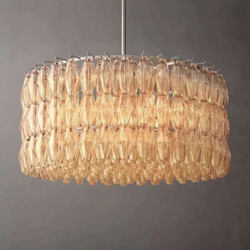 Vicky Clear Glass Round Chandelier 37" For Living Room