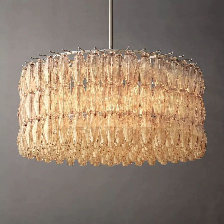Vicky Clear Glass Round Chandelier 37" For Living Room