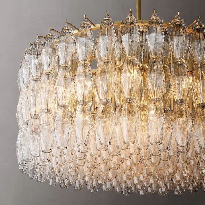 Vicky Clear Glass Round Chandelier 37" For Living Room
