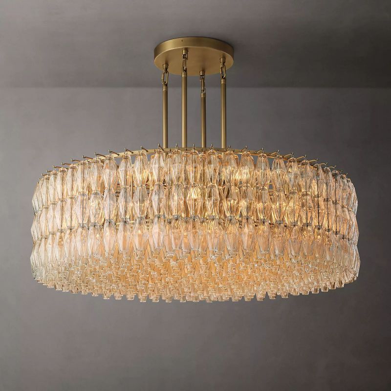 Vicky Clear Glass Round  Dining Room Chandelier 62"
