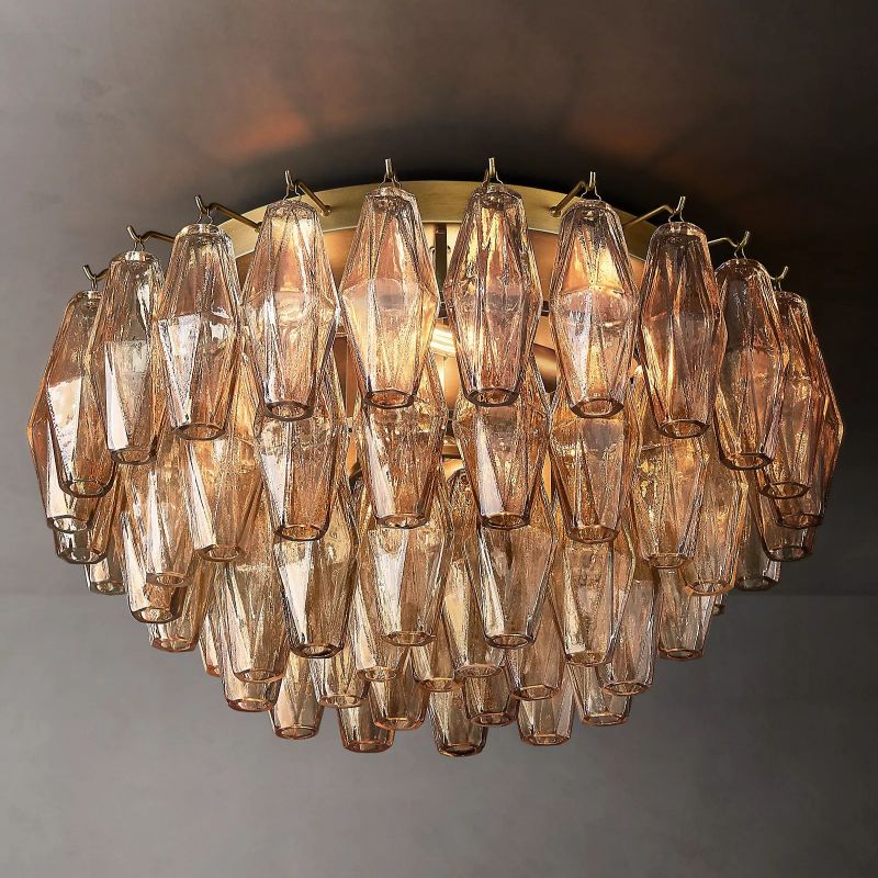 Vicky Smoke Glass Flushmount 22"