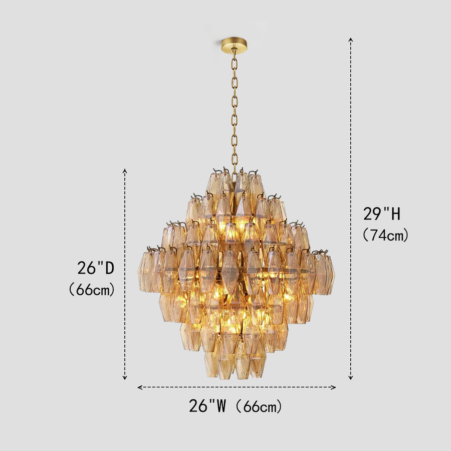 Vicky Smoke Glass Large Chandelier