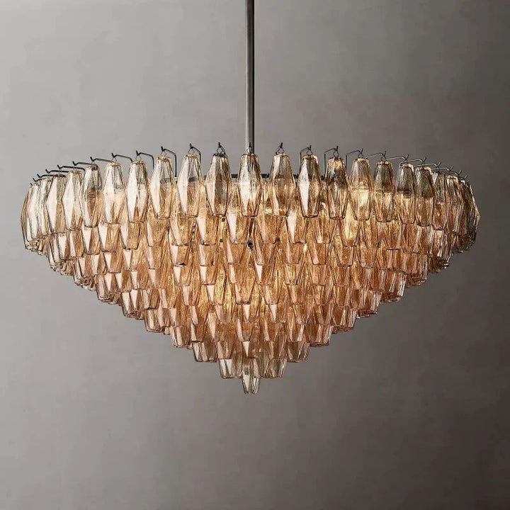 Vicky Smoke Glass Tiered Round Chandelier 47" For Living Room