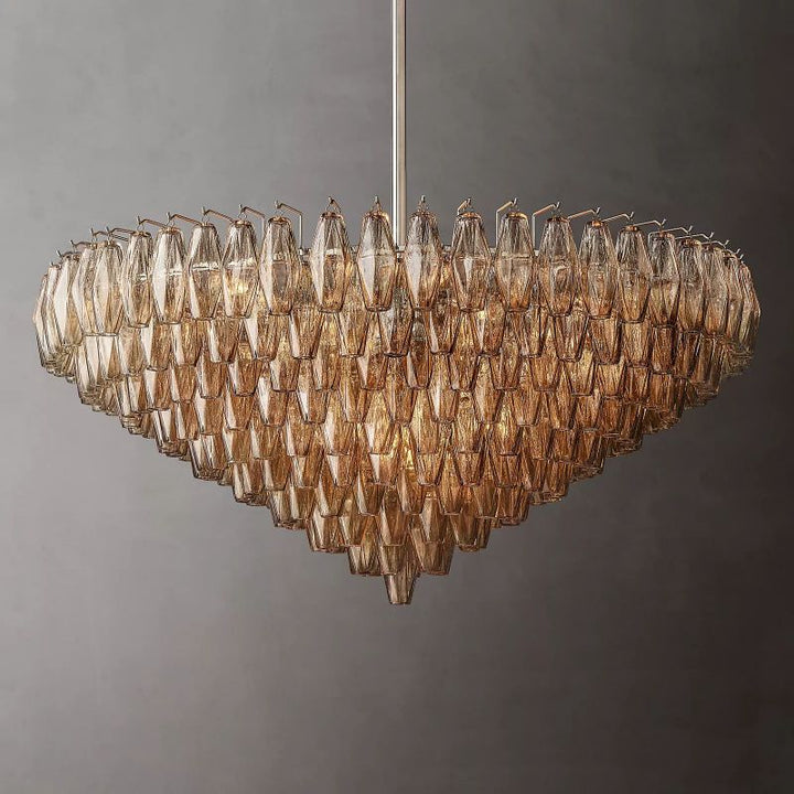 Vicky Smoke Glass Tiered Round Chandelier 47" For Living Room