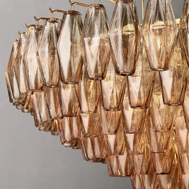 Vicky Smoke Glass Tiered Round Chandelier 47" For Living Room
