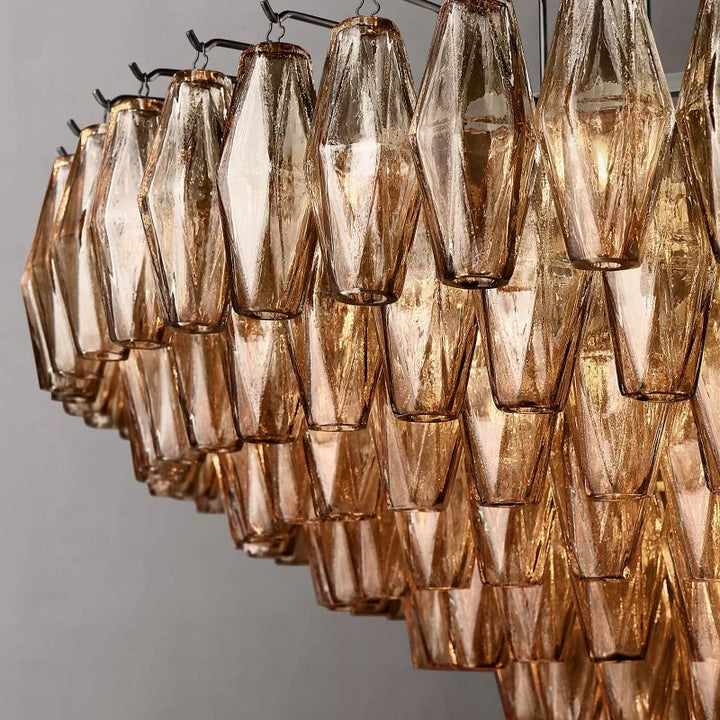 Vicky Smoke Glass Tiered Round Chandelier 47" For Living Room