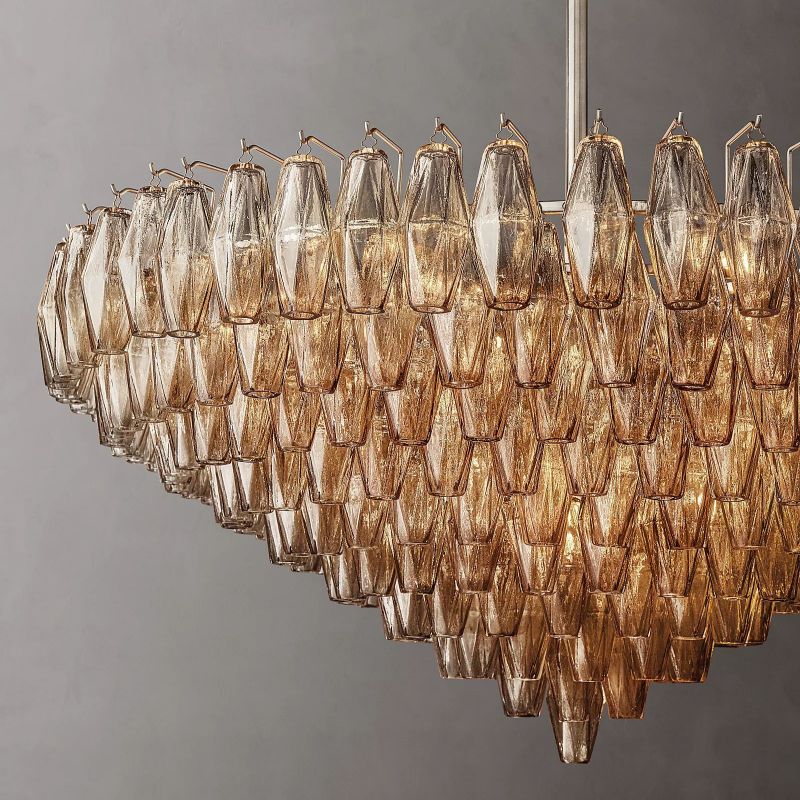 Vicky Smoke Glass Tiered Round Chandelier 47" For Living Room