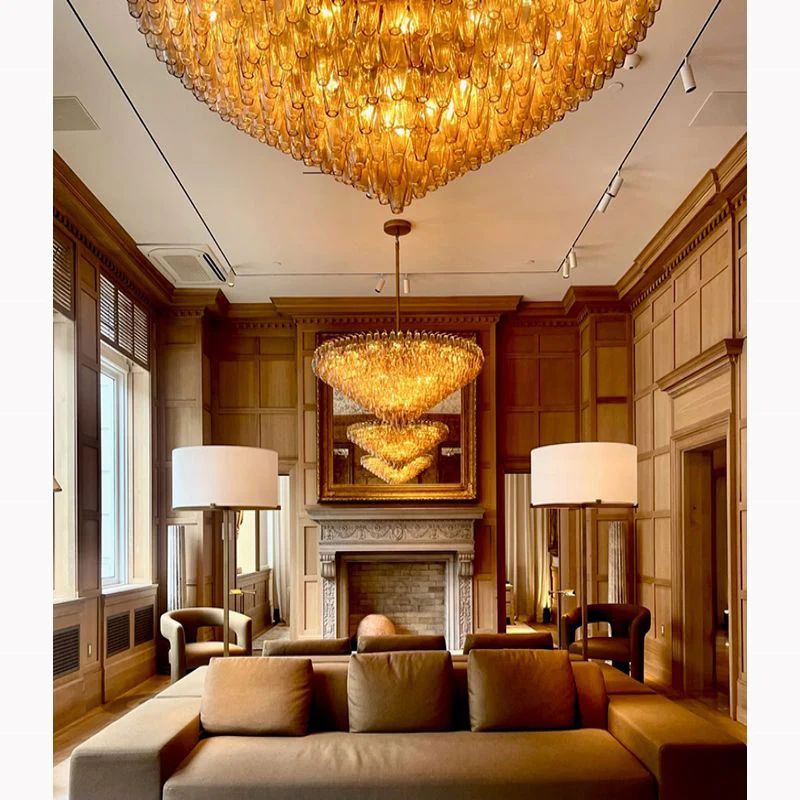Vicky Smoke Glass Tiered Round Chandelier 47" For Living Room