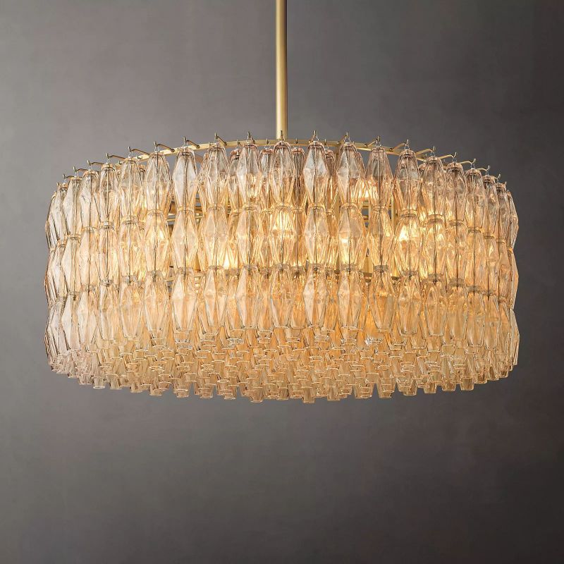 Vicky Clear Glass Round Chandelier 47" For Living Room