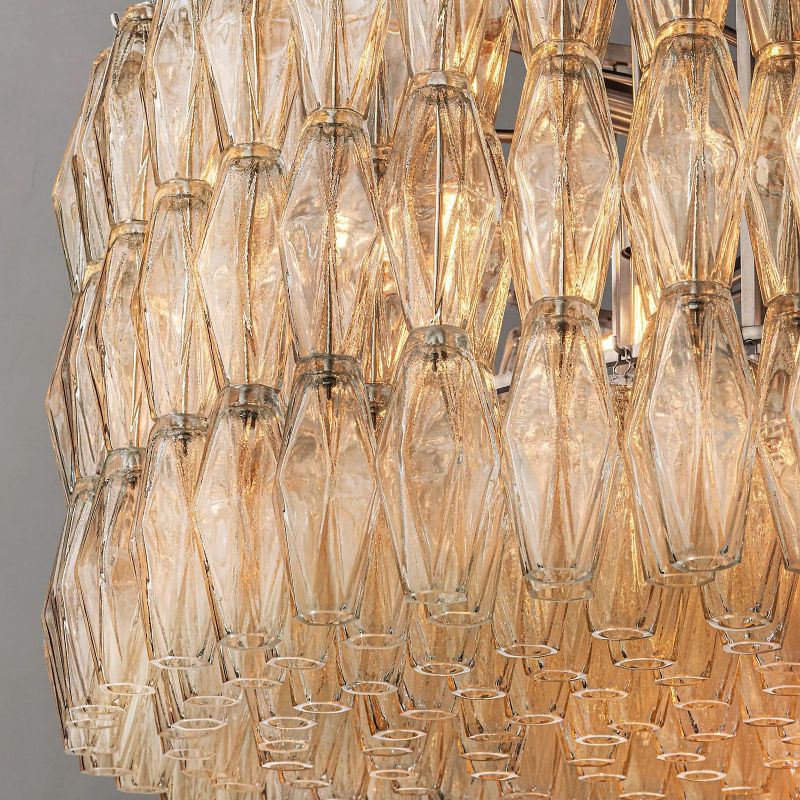 Vicky Clear Glass Round Chandelier 47" For Living Room