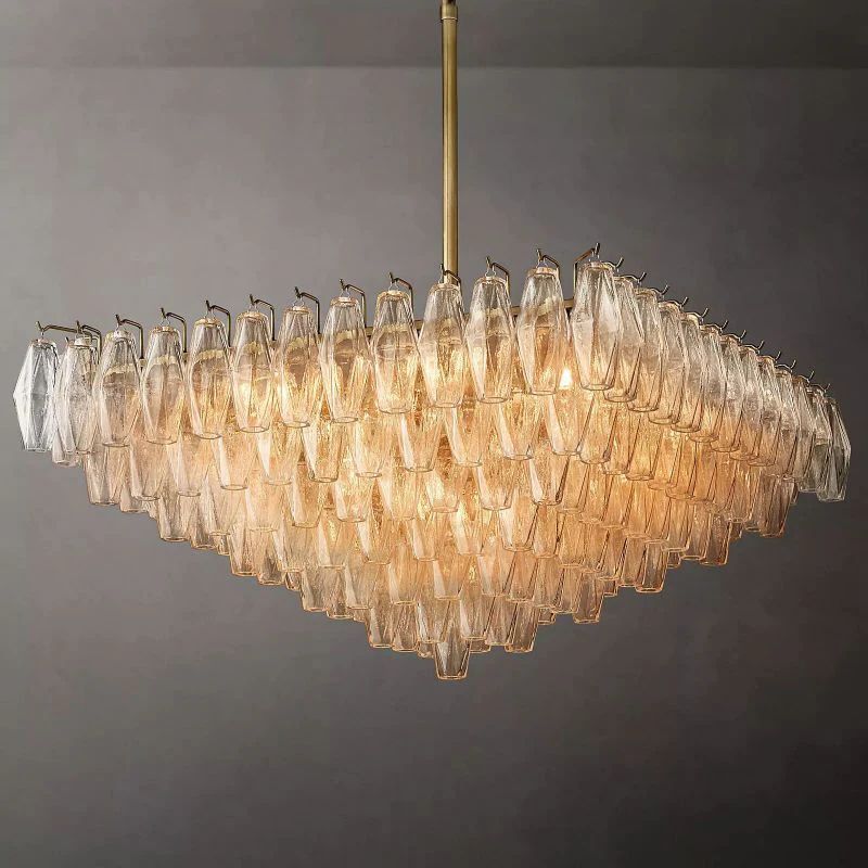 Vicky Clear Glass Square Chandelier 32"