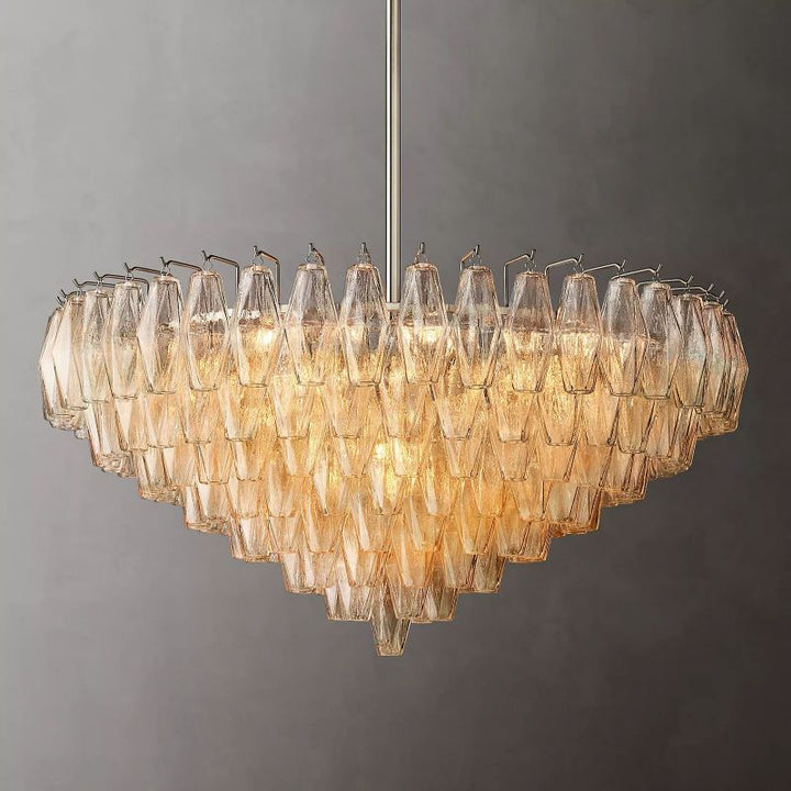 Vicky Clear Glass Tiered Round Chandelier 37" For Living Room