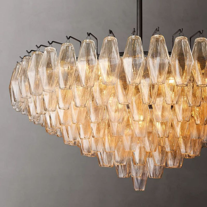 Vicky Clear Glass Tiered Round Chandelier 37" For Living Room