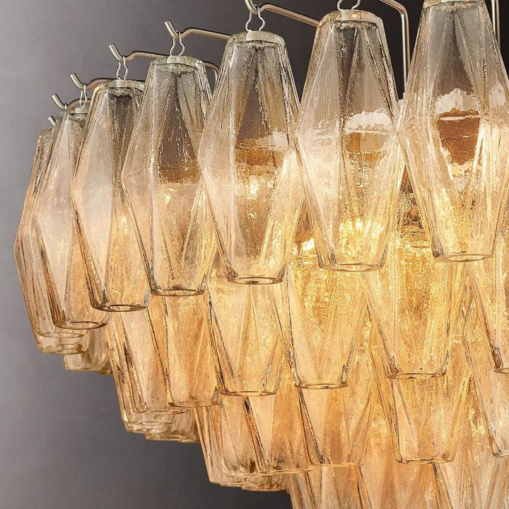 Vicky Clear Glass Tiered Round Chandelier 37" For Living Room