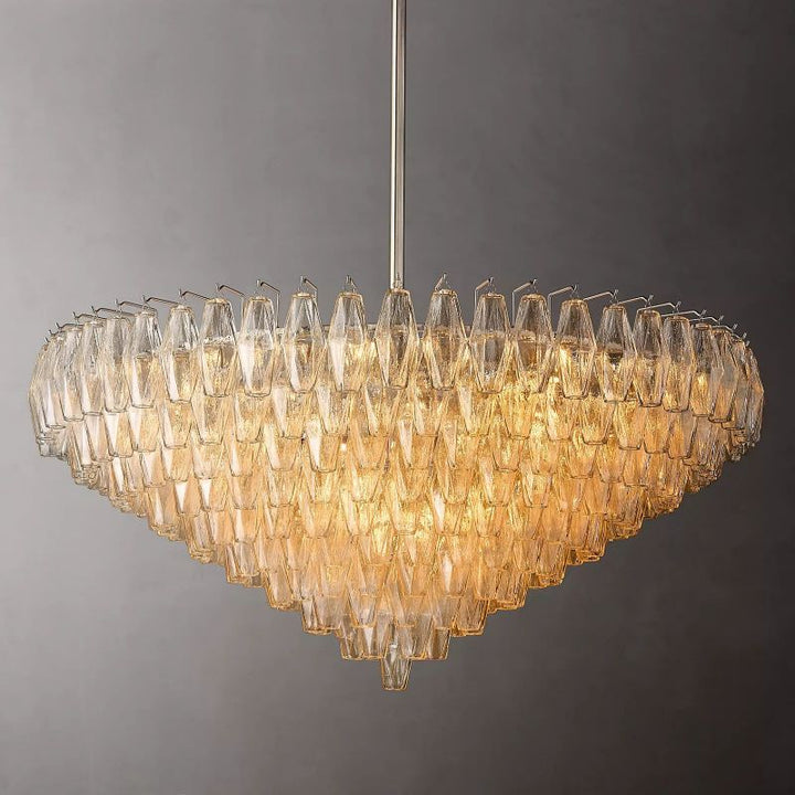Vicky Clear Glass Tiered Round Chandelier 47" For Living Room