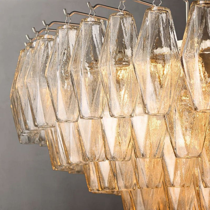 Vicky Clear Glass Tiered Round Chandelier 47" For Living Room