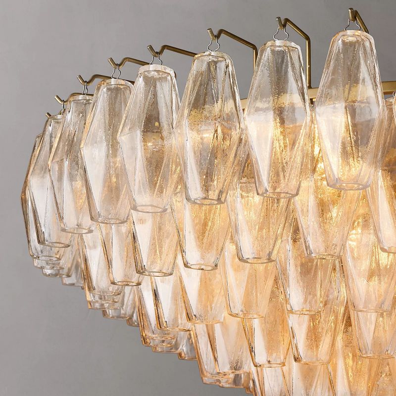 Vicky Clear Glass Tiered Round Chandelier 47" For Living Room