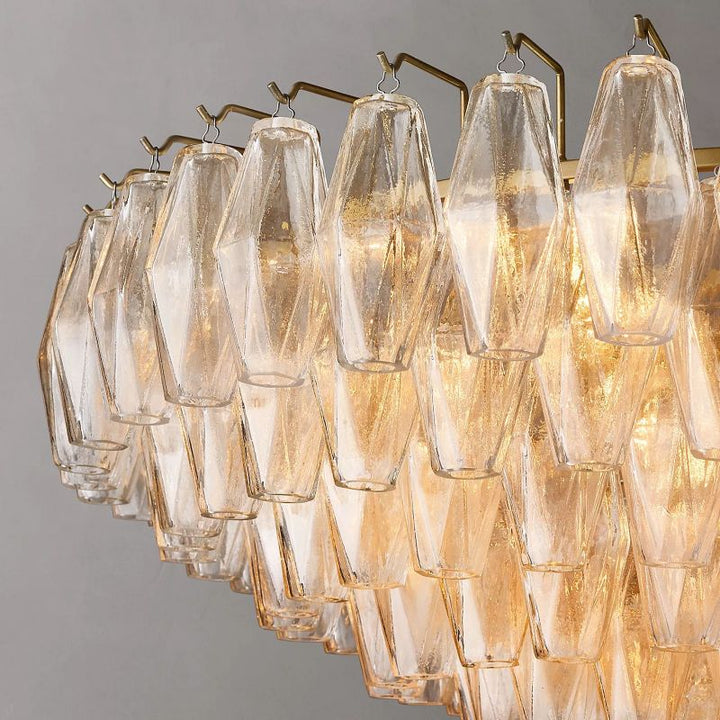Vicky Clear Glass Tiered Round Chandelier 47" For Living Room