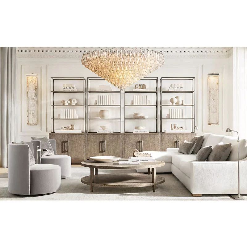 Vicky Clear Glass Tiered Round Chandelier 47" For Living Room