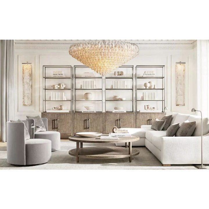 Vicky Clear Glass Tiered Round Chandelier 47" For Living Room