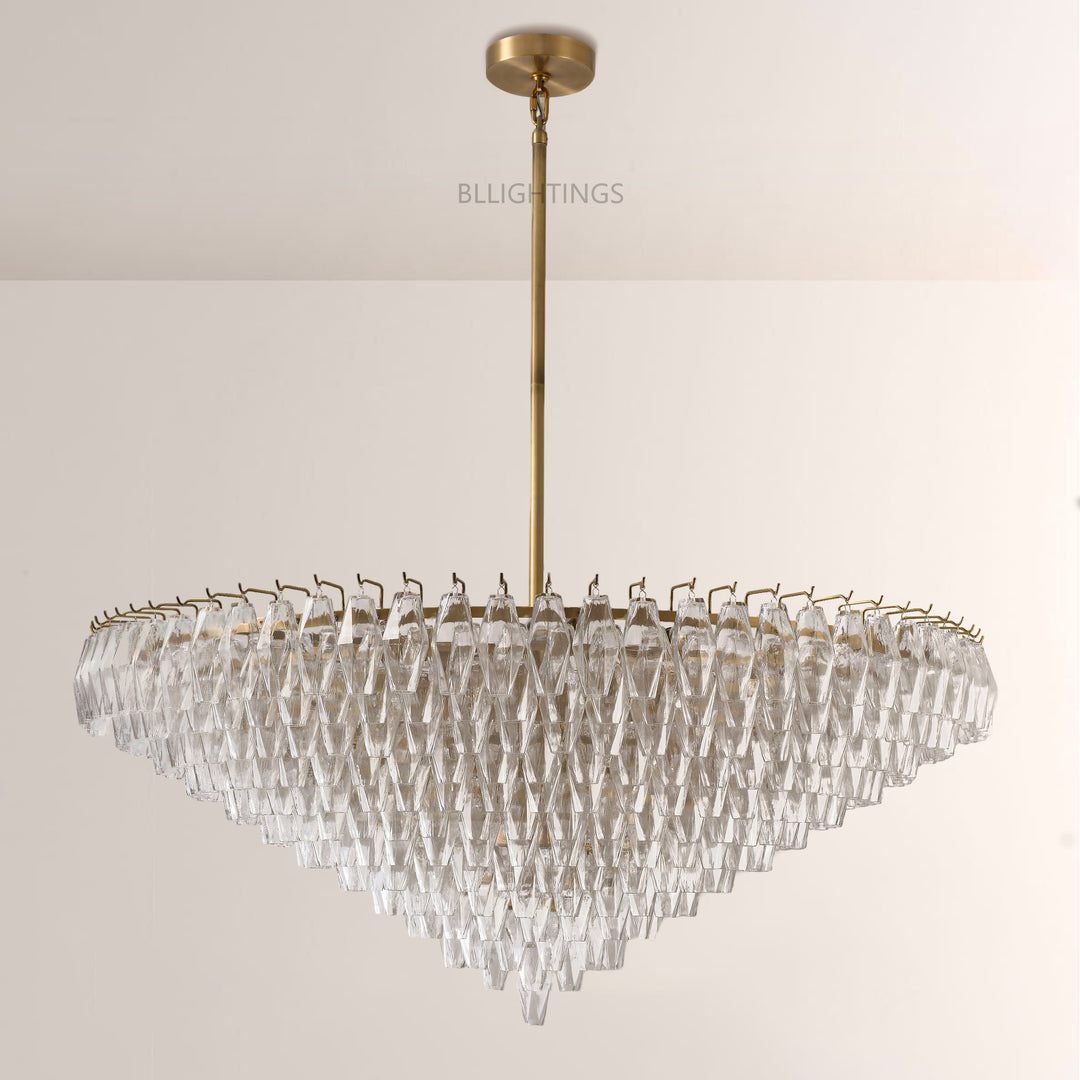 Vicky Clear Glass Tiered Round Chandelier 62"
