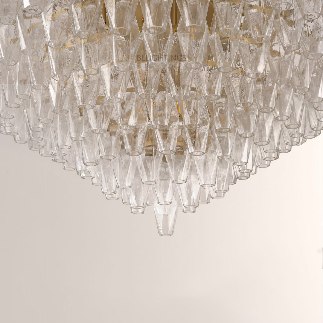 Vicky Clear Glass Tiered Round Chandelier 62"