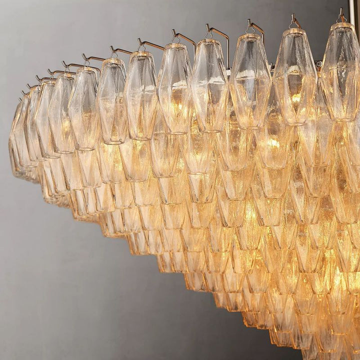 Vicky Clear Glass Tiered Round Chandelier 62" For Living Room