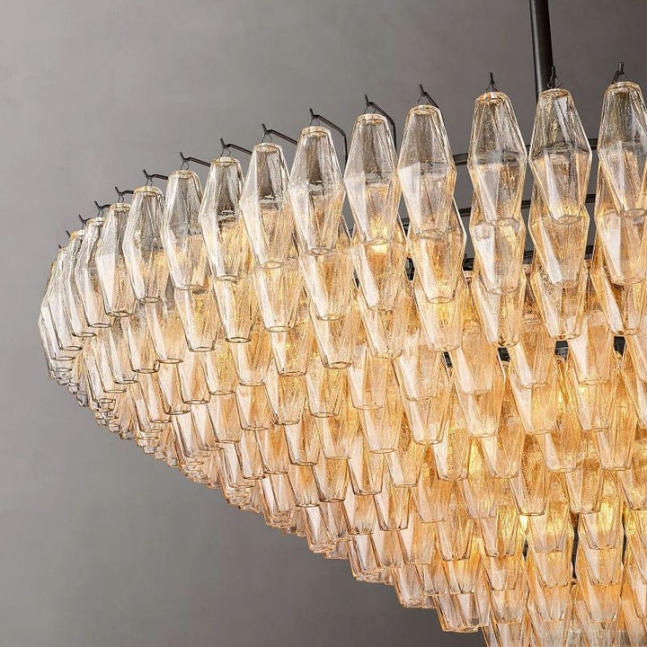 Vicky Clear Glass Tiered Round Chandelier 62" For Living Room