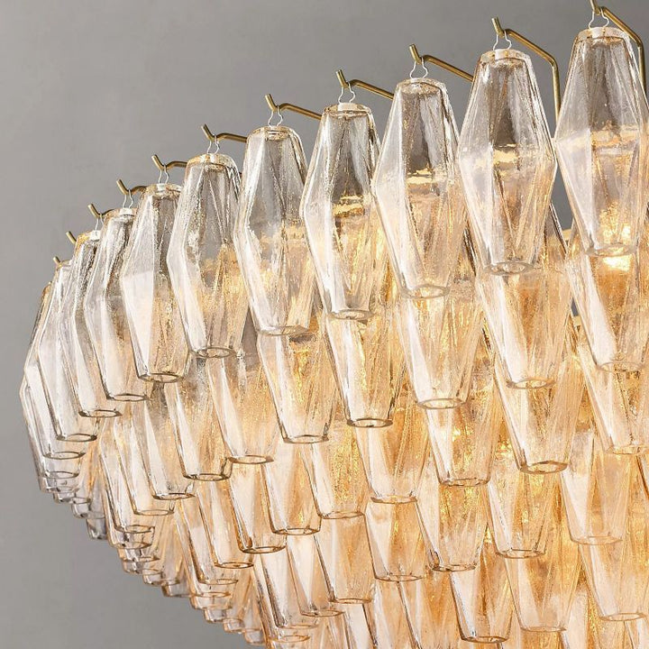 Vicky Clear Glass Tiered Round Chandelier 62" For Living Room