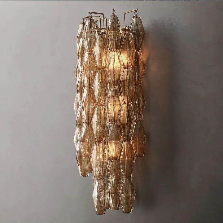 Vicky Smoke Glass Grand Bedroom Wall Sconce