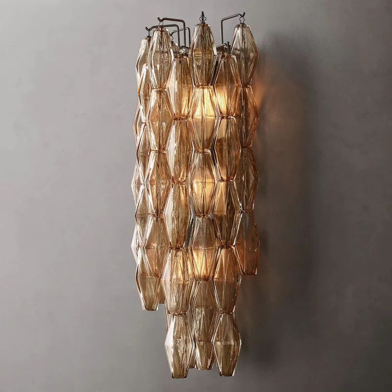 Vicky Smoke Glass Grand Bedroom Wall Sconce