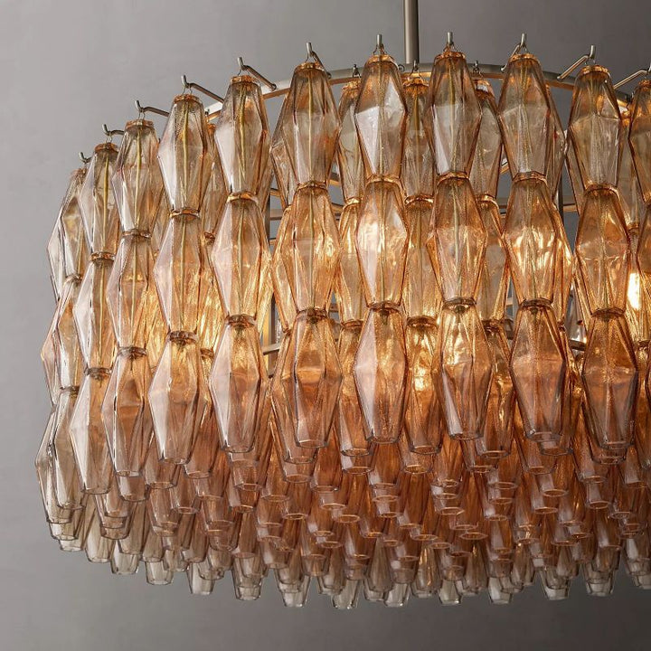 Vicky Smoke Glass Round Chandelier 37"