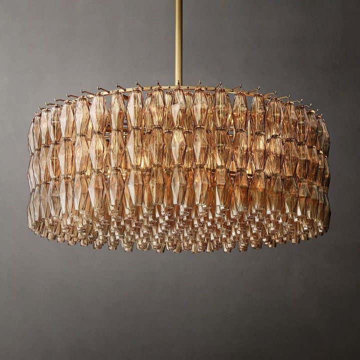 Vicky Smoke Glass Round Chandelier 47" For Living Room