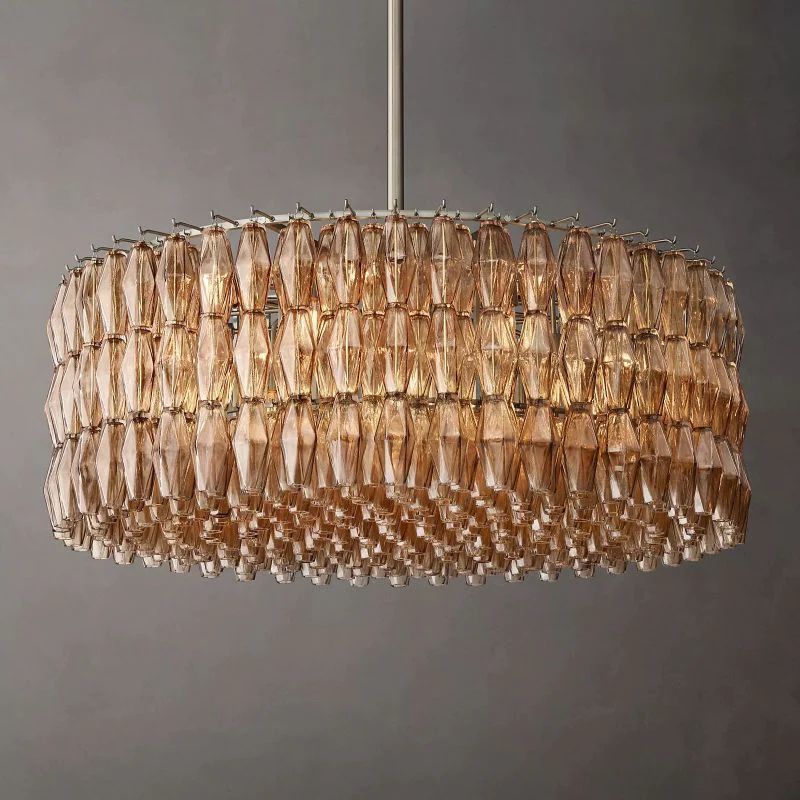 Vicky Smoke Glass Round Chandelier 47" For Living Room