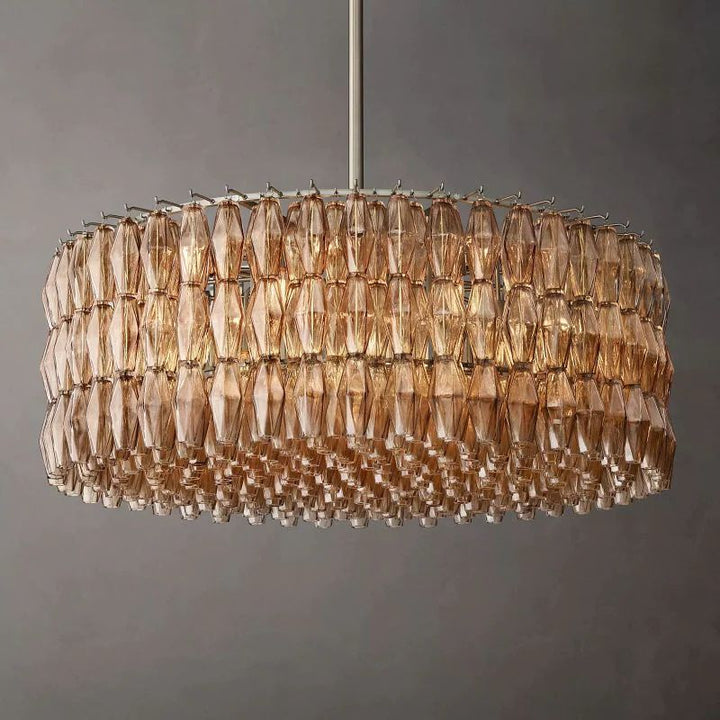 Vicky Smoke Glass Round Chandelier 47" For Living Room